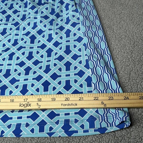 Susan Graver Skort Womens Small Blue Geometric Pull On Stretch Built In Shorts - Picture 8 of 10